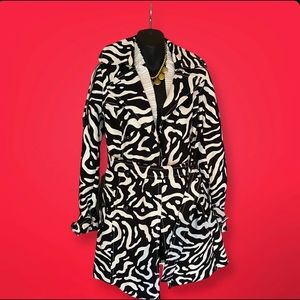 EUC Limited zebra print trench coat.